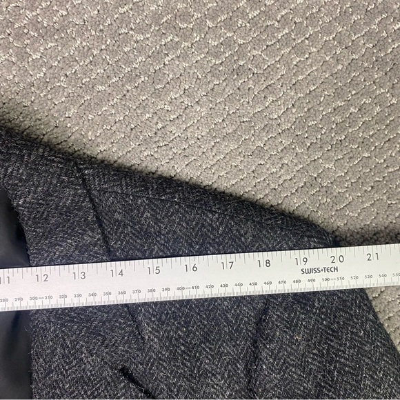 Harris Tweed Herringbone Blazer Men's 42R Fits Bit Short Short Gray Wool Vintage - Picture 10 of 14